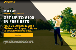 Ryder Cup: Get Up To £100 In Free Bets
